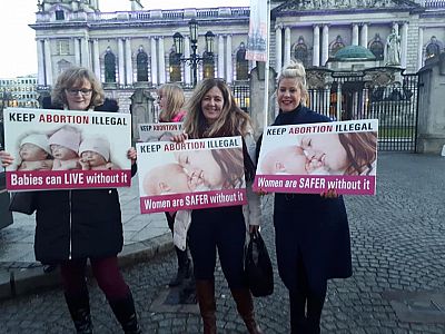 Precious Life protest Repeal the 8th Solidarity event on International Women's Day