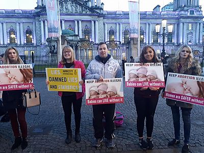 Precious Life protest Repeal the 8th Solidarity event on International Women's Day