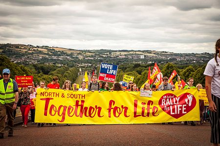 Thousands stand 'together for life' at the All Ireland Rally for Life at Stormont