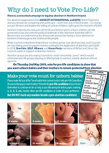 Vote Pro-Life Leaflet Campaign