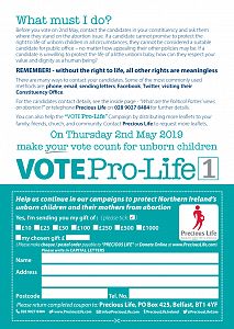 Vote Pro-Life Leaflet Campaign