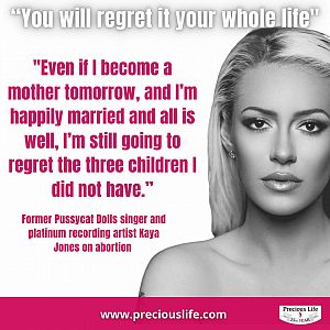 Former Pop star thanks Precious Life for sharing her story of abortion regret