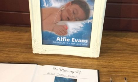 Precious Life open book of Condolence for Baby Alfie Evans