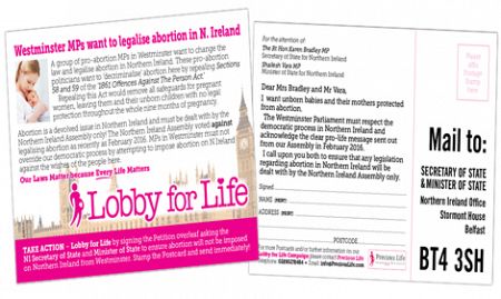 New pro-life postcard petition calls on Westminster MPs to respect ‘right to life’ in Northern Ireland