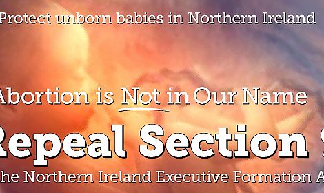 ACTION Alert: Barbaric Abortion Regime Confirmed for Northern Ireland. Will you help us fight it? Email your MLA now